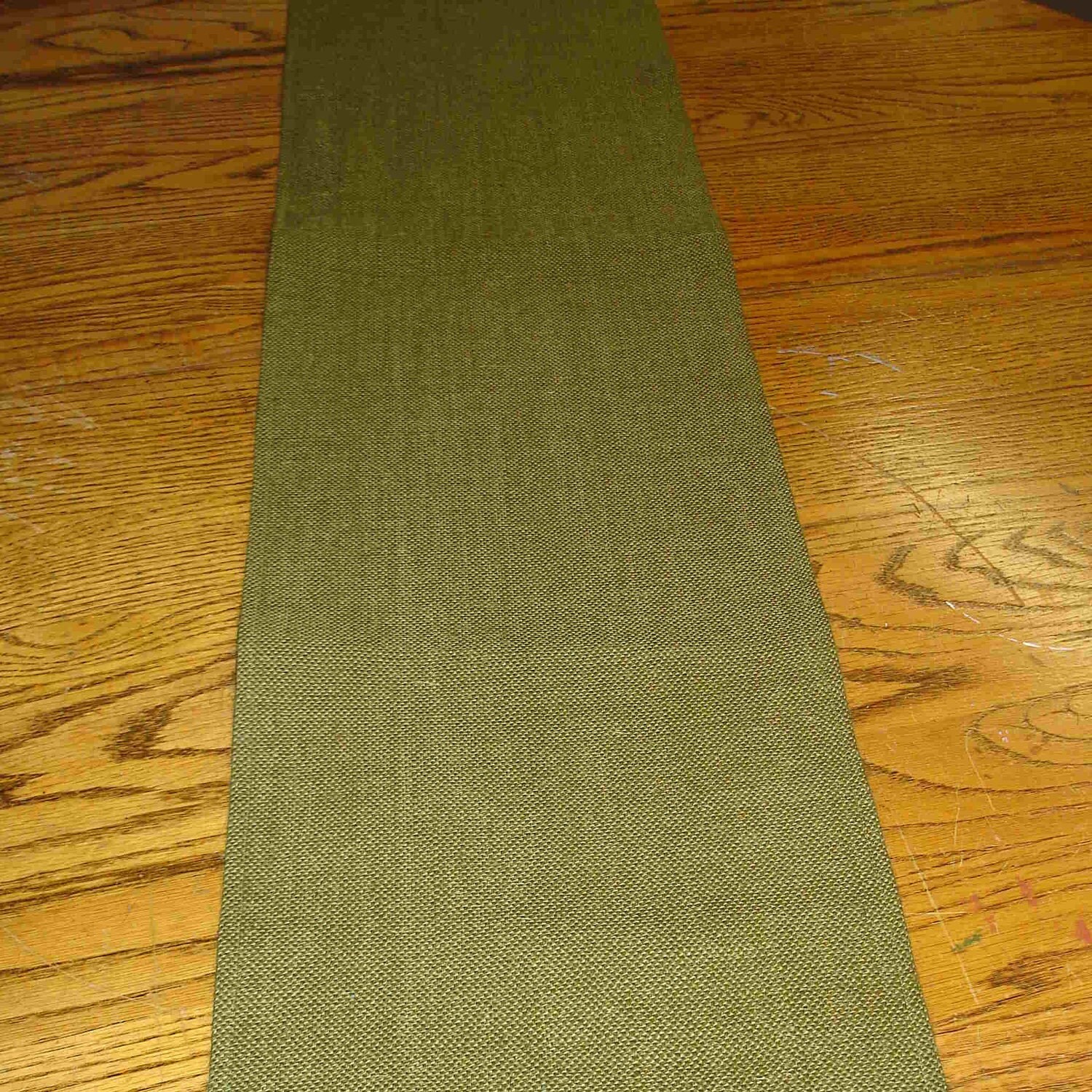 Moss Green Burlap Table Runner