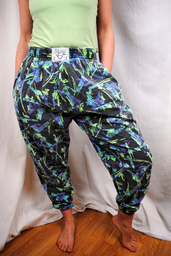 neon orange baggy pants