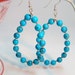 Handmade Turquoise Hoop Dangle Earrings