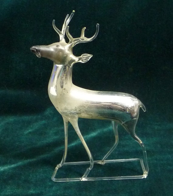 ice deer antique mercury glass reindeer christmas ornament ice deer antique mercury glass reindeer christmas ornament
