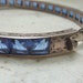 Vintage Sapphire Blue Paste Bangle Open Back Channel Set Square Cut Jewels