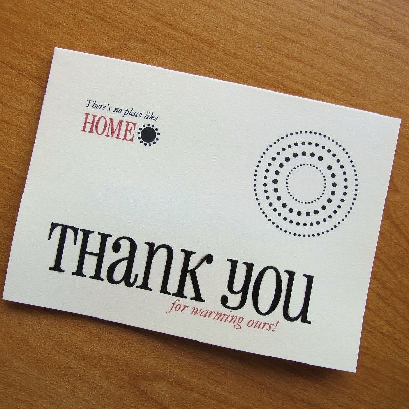 Thank You for Warming Our Home/Housewarming Thank You