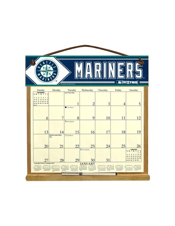 Seattle Mariners Wooden Refillable Calendar by kimscalendars