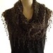 La Boheme..Dark Coffee Brown...laced and fringed Necklace/Infinity scarf. Love story.