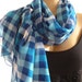 Sea Blues...Checkered.....Parisian Neck Tissu...Chiffon Spring Scarf