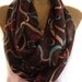 Chocolate Delight...with Minty Blue, Raspberry and Caramel....Necklace Scarf......Chiffon.......Euro Chic...