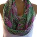 Tropical Jungle....Greens and Purples..Necklace Scarf..Infinity scarf.....Chiffon....Euro Chic...