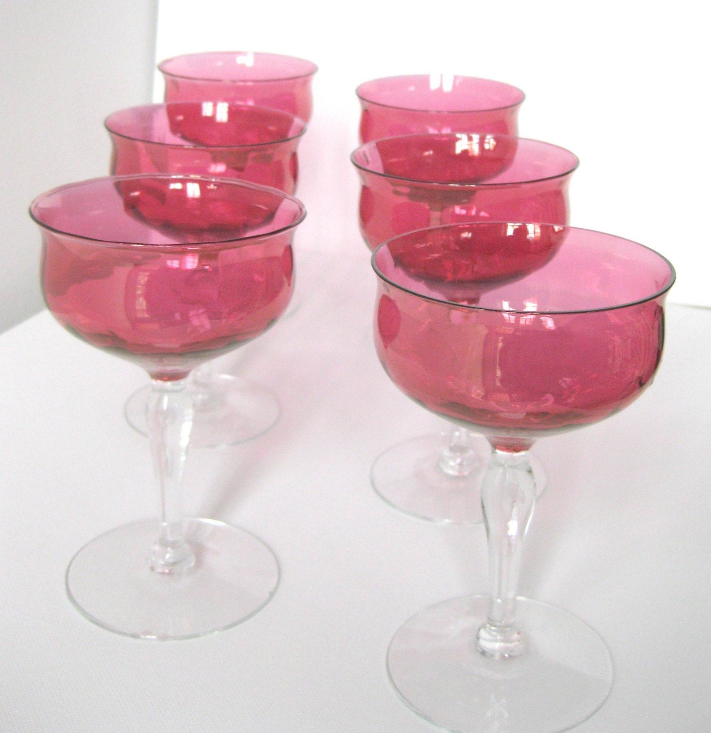 Vintage Pink Champagne Glasses 1