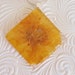Captured Sunshine-Vivid Yellow Cosmos Pressed Flower Square Glass Pendant