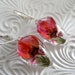 Spring Tulips-Ombre Pink Boronia and Pink Heather Pressed Flower Glass Teardrop Dangle Earrings-Symbolizes Admiration, Solitude