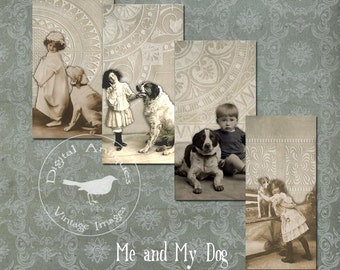 Me and My Dog Vintage Tags Instant Digital Download