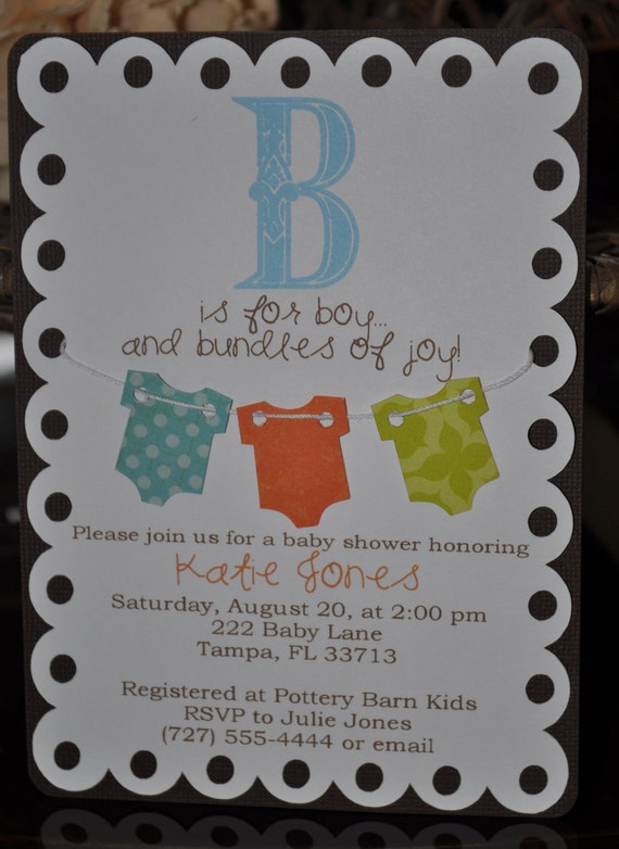 Baby boy shower invitation baby shower onesie theme onesie