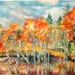 Aspens in Fall-original watercolor 10 x 8
