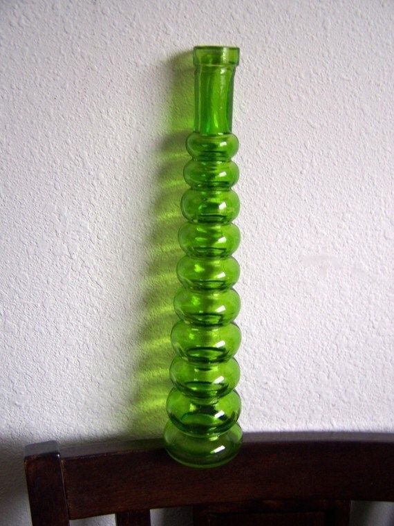 Vintage Green Bubble Wine Bottle Vase