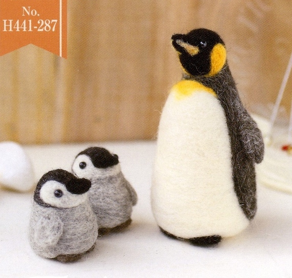 DIY handmade felt wool Emperor Penguin Family Japanese kit