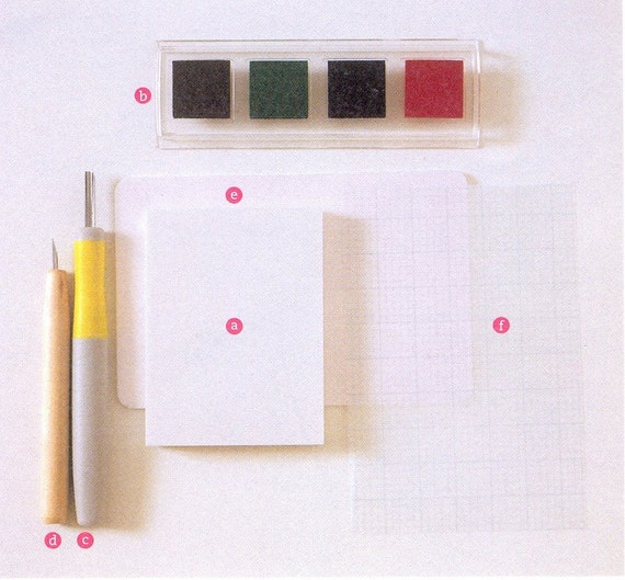 Complete Rubber Stamping DIY Japanese craft kit and book