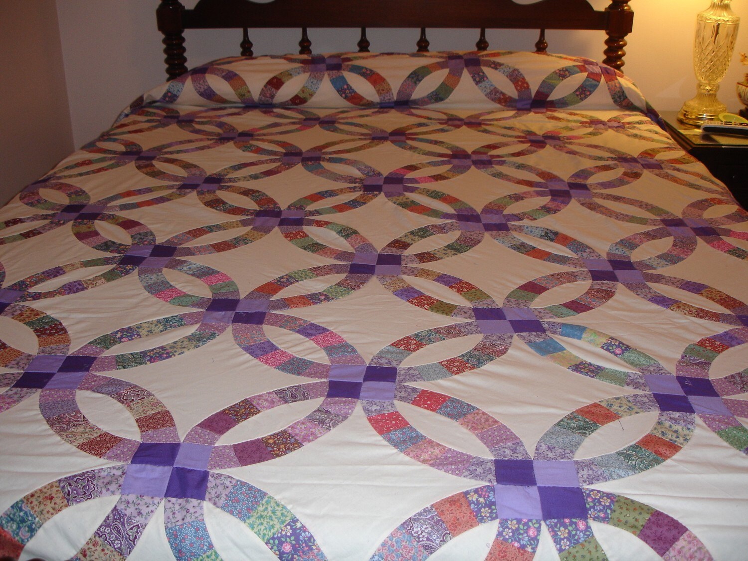 double wedding ring quilt topper full queen size lavenders double wedding ring quilt topper full queen size lavenders