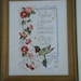 Needlecraft Cross Stitched HUMMINGBIRD WISDOM SAMPLER Completed