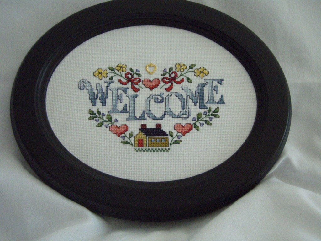 Needlecraft Cross Stitch SAMPLER COMPLETED & Framed