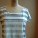 Top Grey and White Stripe Cotton Jersey with Square- large