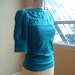 Shirt Folded Top Turquoise cotton jersey- extra large