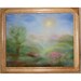 A sunny day in the mountains - wool fiber painting, wool picture, wall hanging
