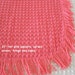 Vintage Chenille, hot pink popcorn, 12" x 23" fabric piece, with fringe
