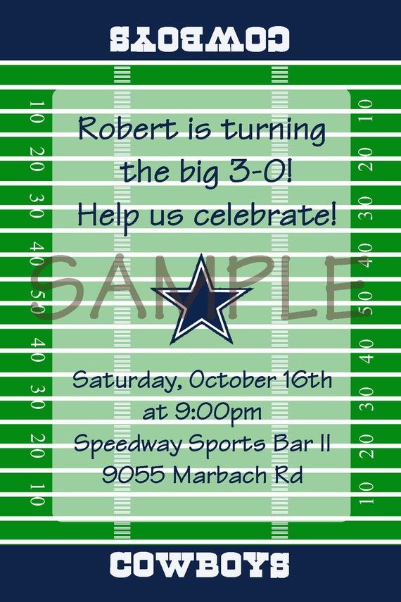 Items similar to Dallas Cowboys Football Custom Birthday Invitation on Etsy