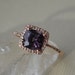 Rose Gold Ring With Cushion Cut Purple Ceylon Spinel and Diamonds