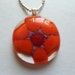 Fused Glass Bright Orange Flower Pendant