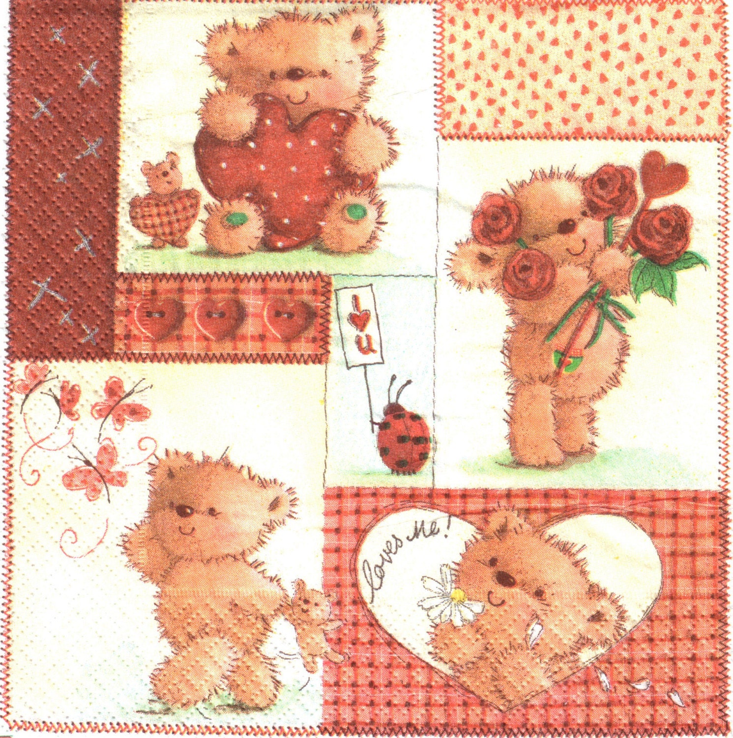 paper napkins teddy bear