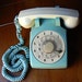 Vintage Telephone Blue Green and Beige Rotary Stromberg Carlson USA