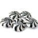 Swirl Beads Polymer Clay Lentil in Black, Silver and Pearl White - Set of 5 (set 2)