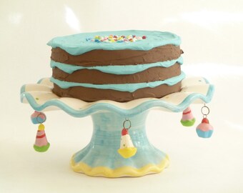BABY BOY photo props cake - fake cake for photography session shoot props boy first birthday pictures blue icing great keepsake