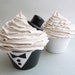 WEDDING RING BEARERS Bride And Groom fake cupcakes whimsical ring holder and can be wedding cake topper - melamine cup cream frosting