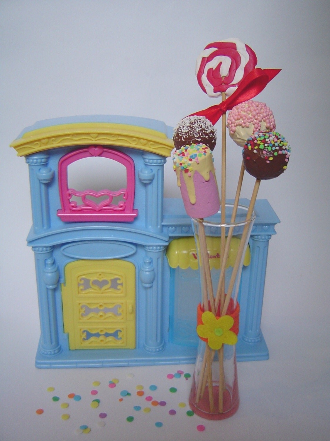 fake Candies Bouquet SET OF 5 colorful candies on a stick
