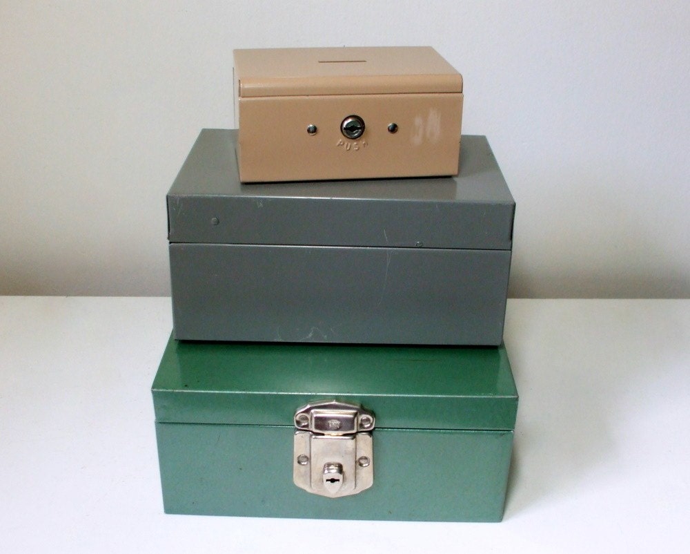 Vintage Metal Boxes Collection of 3