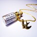 Precious Quote in a Bottle necklace. The Notebook by Nicholas Sparks. Gold. Anniversary Birthday Gift