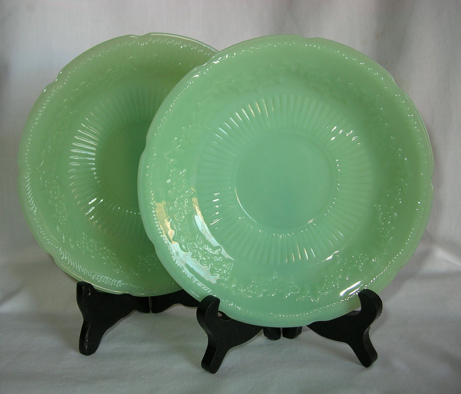 Fire King Jade ite Glass Alice Saucer Plates