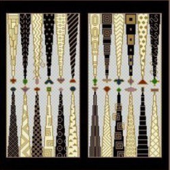 Needlepoint or Cross Stitch Pattern Design Chart Backgammon