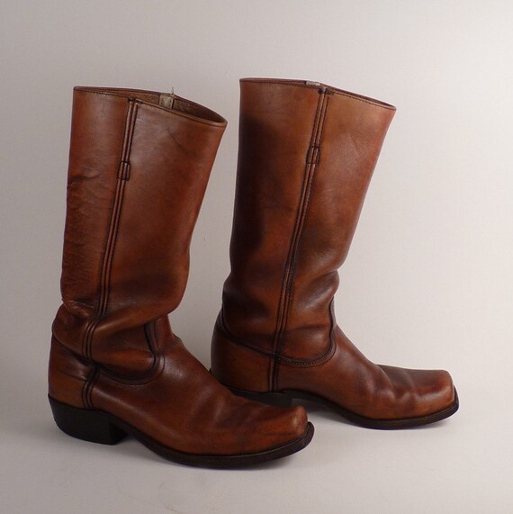 Vintage Unisex Frye Square Toe Riding Boot by ByHeart on Etsy