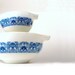 Vintage Pyrex Mixing Bowls Retro Horizon Blue Oven Ware 1970s 1960s Turquoise Flower Pattern Kitchen Decor Priced Under 20