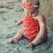 Etsy SPECIAL sale. Orange Bubble lace petti romper / ruffles bloomer..3 sizes available newborn to 3t/4t. Great photo prop. you pick size