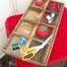 Antique Wood Cash Drawer Divided Organizer