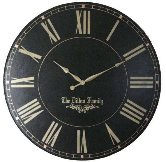 London Town 36 inch Large Wall Clock Personalized by Klocktime