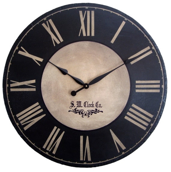 Items similar to Large Wall Clock 30 inch Port Royal - Antique style ...