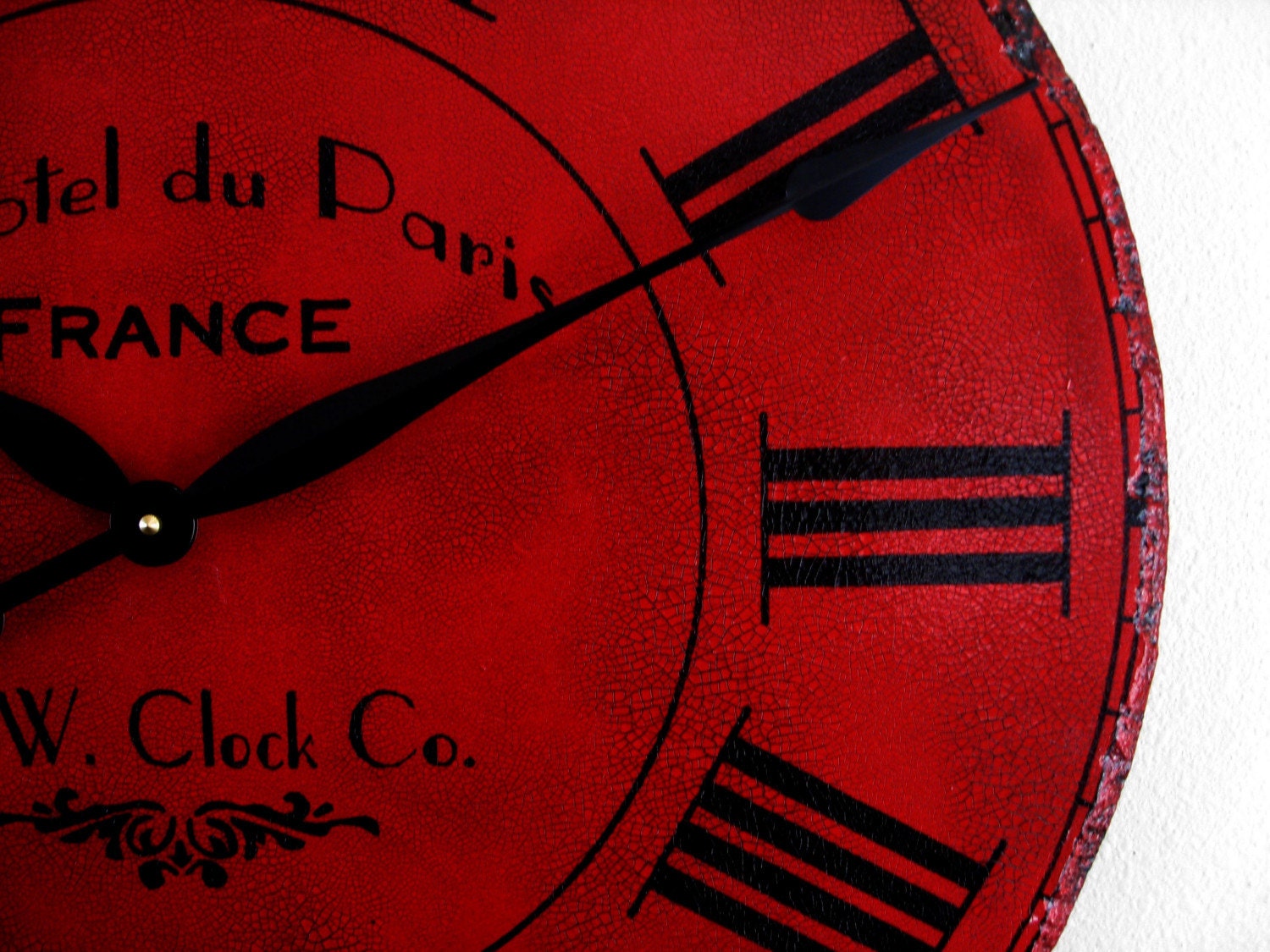 30 in Large Wall Clock Paris Hotel Roman Round Antique Style