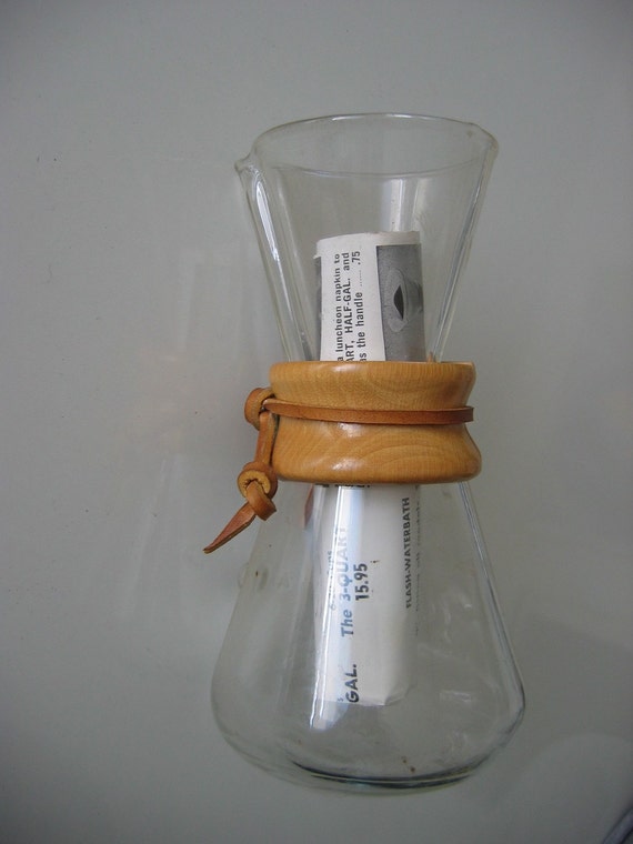 1960 s Chemex 1 to 3 cup Coffee Maker Carafe. With