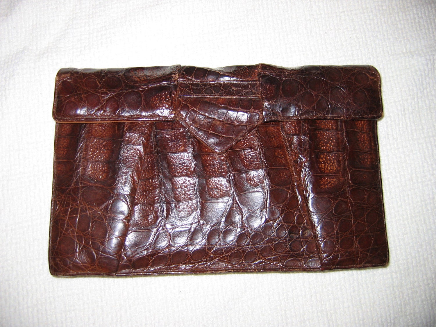 Vintage Genuine Alligator leather clutch purse from the