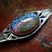 Antique Arts & Crafts Sterling Silver Fiery Dragon's Breath Brooch Pin